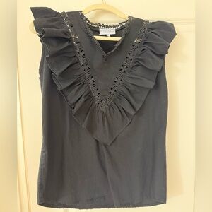 Mi Golondrina Black Valentina Blouse, Small